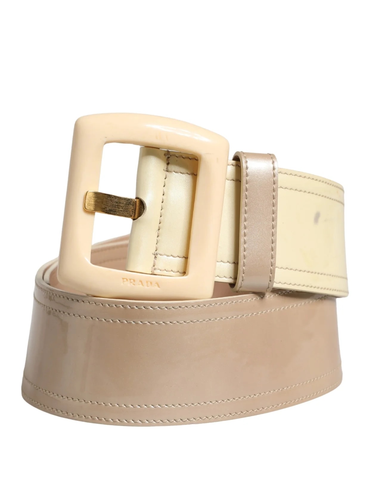 Prada — Prada Logo Wide Waist Square Buckle Belt — Accessory — resale