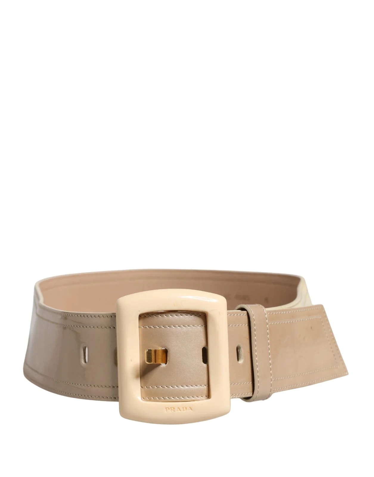 Prada Logo Wide Waist Square Buckle Belt 2