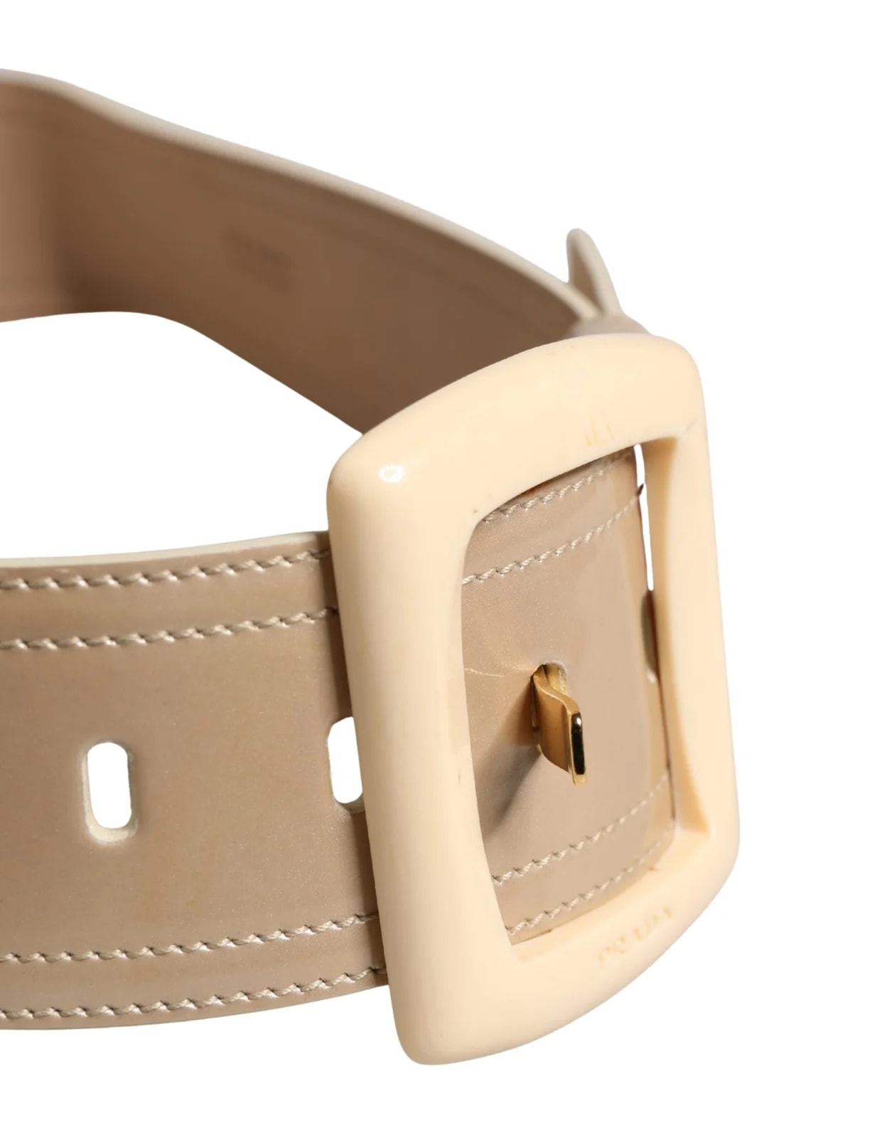 Prada Logo Wide Waist Square Buckle Belt 3
