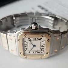 Cartier Santos Galbée 18k Gold Steel Quartz Small 3