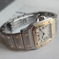 Cartier Santos Galbée 18k Gold Steel Quartz Small 4