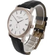 Patek Philippe Calatrava 36mm 18k White Gold Roman Enamel Dial 5116g-001 2