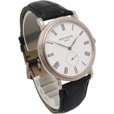 Patek Philippe Calatrava 36mm 18k White Gold Roman Enamel Dial 5116g-001 3