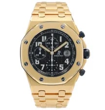 Audemars Piguet — Audemars Piguet "Brick" Solid 18K Yellow Gold Black 41mm Chronograph — Watch — resale