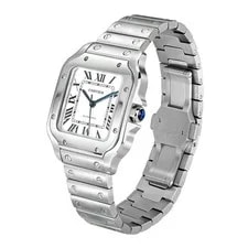 Cartier Santos de 35MM White Roman Numerals Dial Stainless Steel 2
