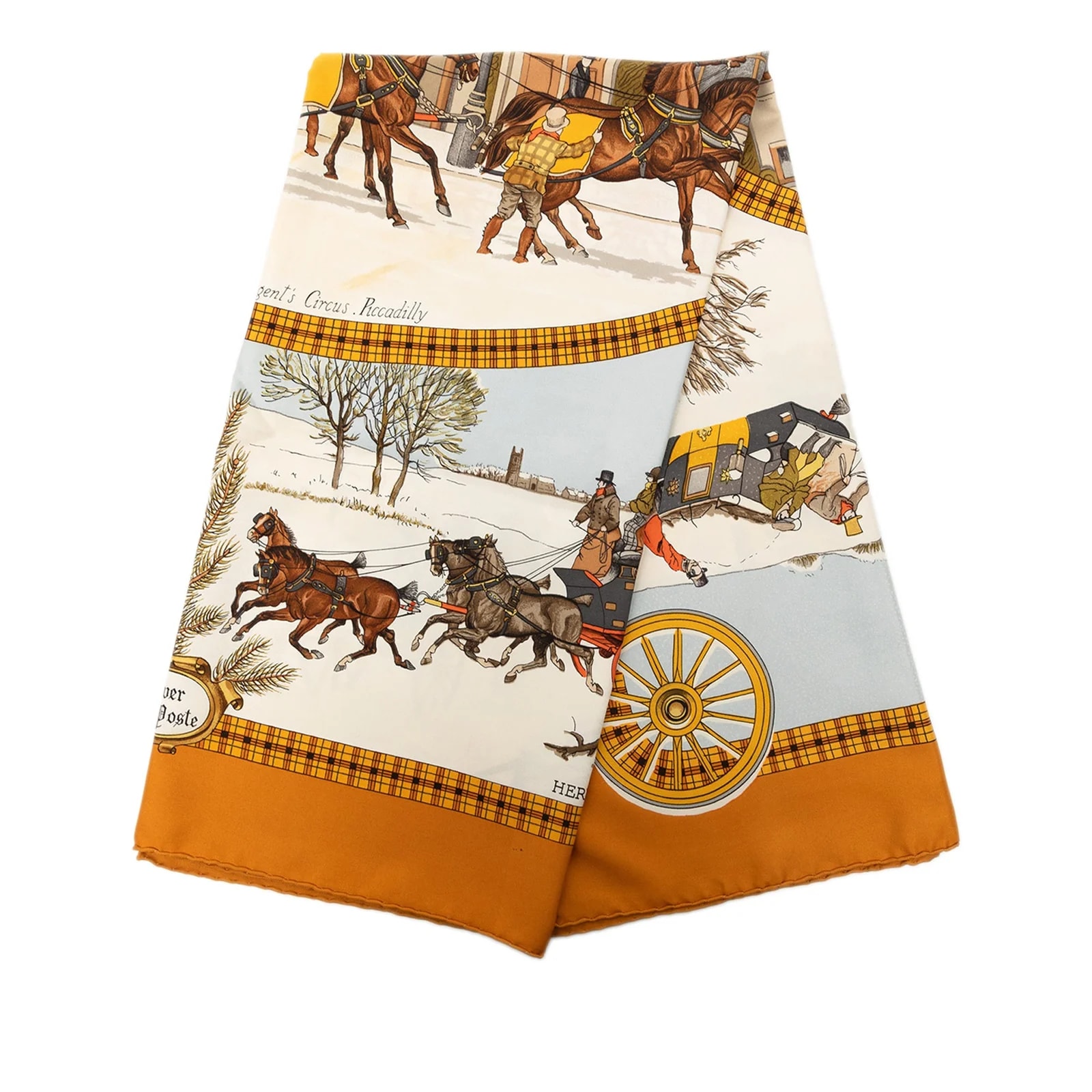 Hermès — L Hiver En Poste Scarf 90 — Accessory — resale