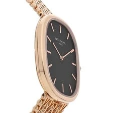 Patek Philippe Golden Ellipse Rose Gold Auto Black Dial Bracelet 5738/1R-001 3