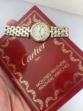 Cartier 24mm Panthere Cougar 1057920 White Roman Dial 18K Yellow Gold & Steel 4