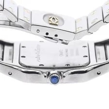 Cartier Santos Galbé LM W20011C4 29mm SS Beige Dial Quartz Date #C12480 2
