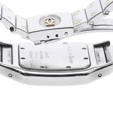 Cartier Santos Galbé LM W20011C4 29mm SS Beige Dial Quartz Date #C12480 3