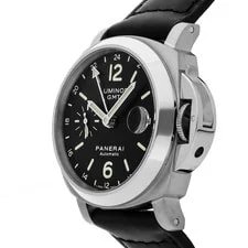 Panerai Luminor GMT Steel Auto 40mm Black Dial Strap PAM 244 2