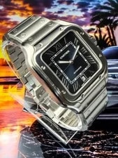 Cartier Santos de WSSA0013 Large Steel Blue Dial Box Papers 2019 4