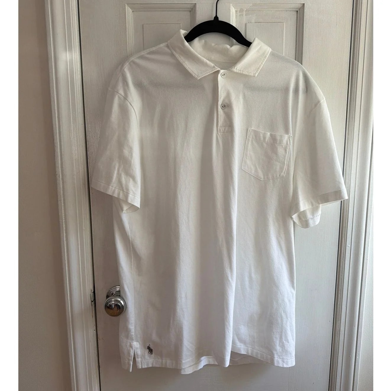 Polo Ralph Lauren — Polo Ralph Lauren XL White Polo Shirt Men's Gray Pony — streetwear — resale