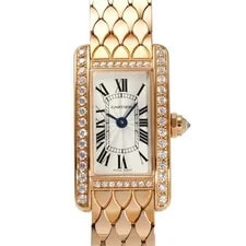 Cartier — Cartier Tank WB710012 Quartz Silver Pink Gold Diamonds New Box and Paper — Watch — resale