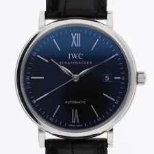 IWC — IWC IW356502 Portofino Black Dial Automatic Stainless Steel Leather ’S — Watch — resale