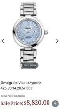 $9800 [N. ] 34mm Omega de Ville LadyMatic Diamond Dial Swiss 2