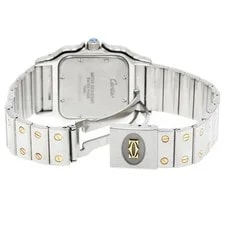 Cartier Santos Galbé LM W20018D6 29mm SS Leather Beige Dial Date Quartz #C340 3