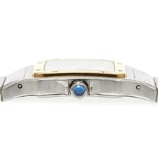 Cartier Santos Galbé LM W20018D6 29mm SS Leather Beige Dial Date Quartz #C340 4