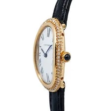 Cartier Baignoire 78094 Factory Diamond 18kYellow White Dial Manual 22mm 3