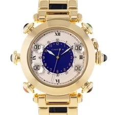 Cartier — Cartier Pasha Golf W30010C1 3001 38mm Silver Dial 18K Yellow Gold — Watch — resale