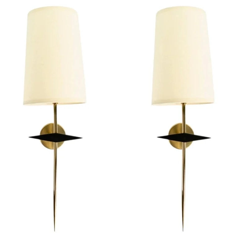Maison Arlus — Large Pair of Sconces, Maison Arlus, 1950 — lighting — resale