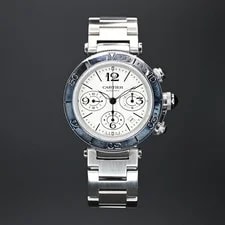 Cartier — Cartier Pasha Seatimer Chronograph 42.5mm Silver Dial Stainless Steel W31089M7 — Watch — resale