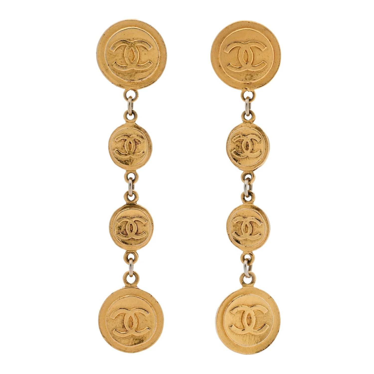 Chanel — Metal CC Medallion Clip on — Jewelry — resale