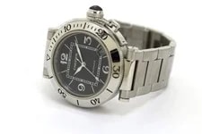 Cartier Pasha Sea Timer W31077M7 Stainless Steel 40mm Black Dial 2006 #DW629 3