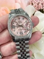 Rolex Datejust 116234 Pink Floral Diamond Dial and Bezel Stainless Steel 36mm 2