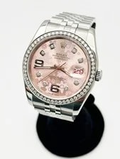 Rolex Datejust 116234 Pink Floral Diamond Dial and Bezel Stainless Steel 36mm 4