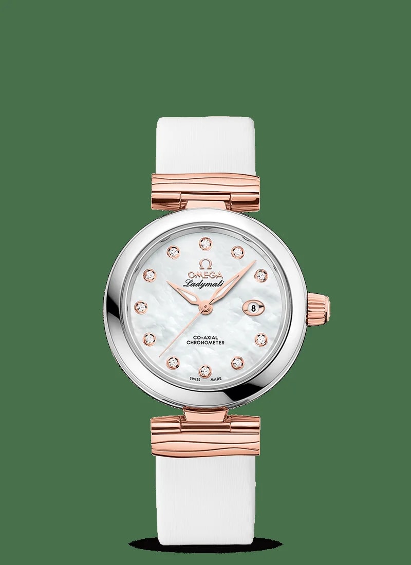 Worldofluxuryus — Omega de Ville Co-Axial Master Chronometer Stainless Steel & 18K Sedna™ Gold & Diamonds Lady's — Watch — resale