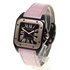 Cartier — Cartier Santos 100 MM W2020007 33mm K18PG Automatic Black Dial Leather #C116 — Watch — resale