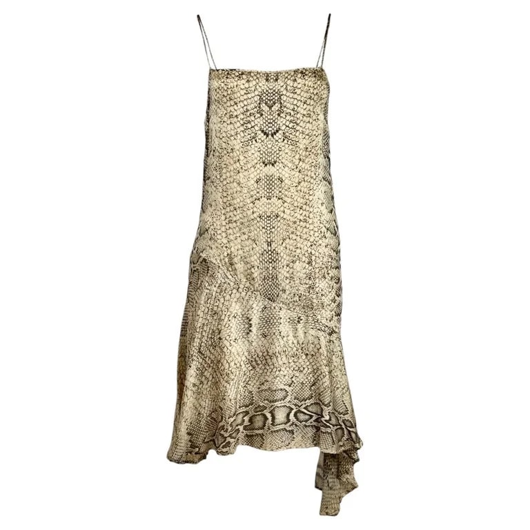Roberto Cavalli — Roberto Cavalli Asymetric Crepe Printed Dress — Clothing — resale