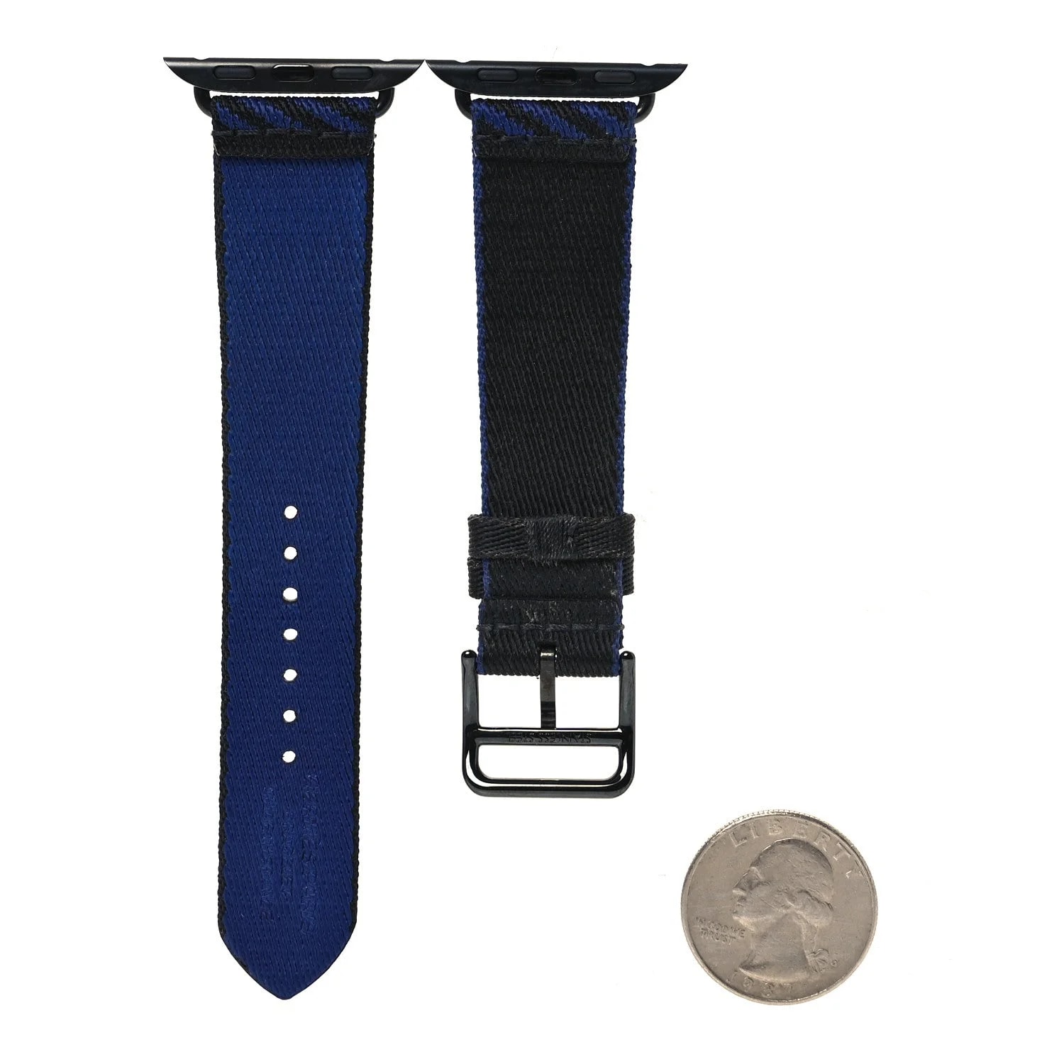 Nylon Weave Apple Single Tour Band 42mm Black Bleu Saphir 2