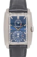 Patek Philippe — Patek Philippe 5200 Gondolo 8 Days Day/Date 18k White Gold Blue Dial 5200G — Watch — resale