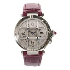 Cartier — Cartier Pasha Grid 150th Anniversary SS×Leather AT Stainless Automatic a714 — Watch — resale