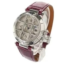 Cartier Pasha Grid 150th Anniversary SS×Leather AT Stainless Automatic a714 4