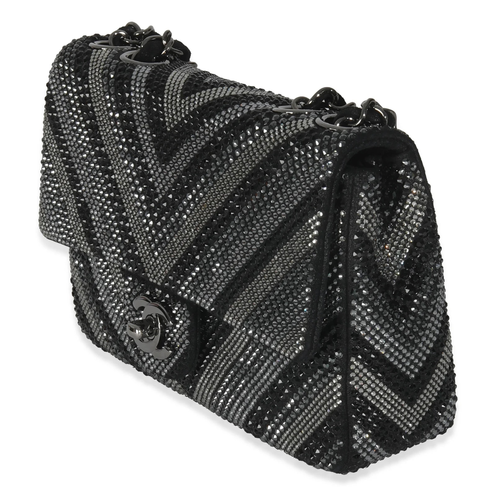Chanel Strass Cc Chevron Flap Embellished 4