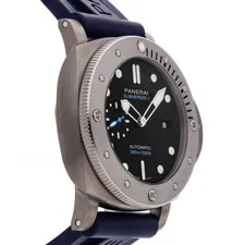 Panerai Submersible Titanium Auto 47mm Black Dial Rubber Strap PAM 2305 3