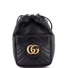 Gucci — Gucci GG Marmont Front Pocket Bucket Matelasse Mini — Handbag — resale
