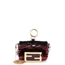 Fendi — Fendi Chain Baguette Charm Sequins Nano — Handbag — deal