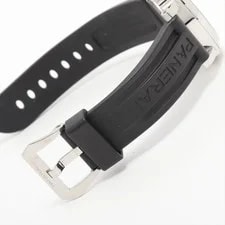 Panerai Luminor Base PAM00112 SS & Rubber Stem-winder Black Dial 4