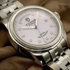 Tudor — Tudor Glamour Date Day 56000 10 Diamond Analog Automatic White — Watch — resale