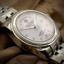 Tudor Glamour Date Day 56000 10 Diamond Analog Automatic White 2