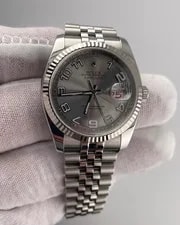 Rolex 18kt White Gold & SS Datejust Silver Concentric Dial 116234 Sant Blanc 4