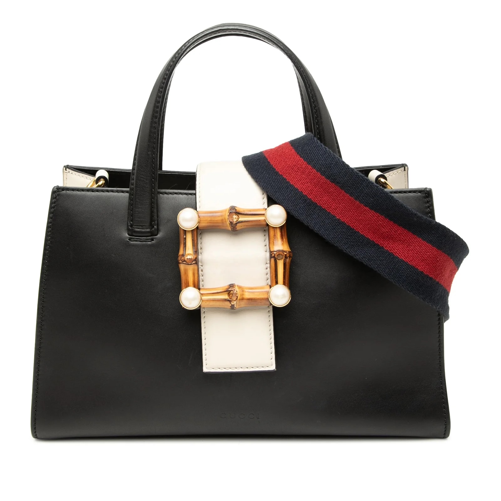 Gucci — Small Bamboo Buckle Web Top Handle — Handbag — resale