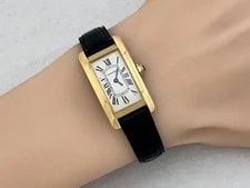 Cartier Tank American SM W2601556 17101 Quartz Excellent A7253 2