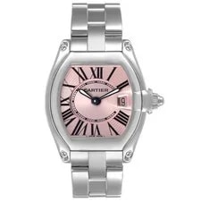 Cartier Roadster Small Pink Roman Dial Steel W62017V3 2