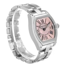 Cartier Roadster Small Pink Roman Dial Steel W62017V3 3