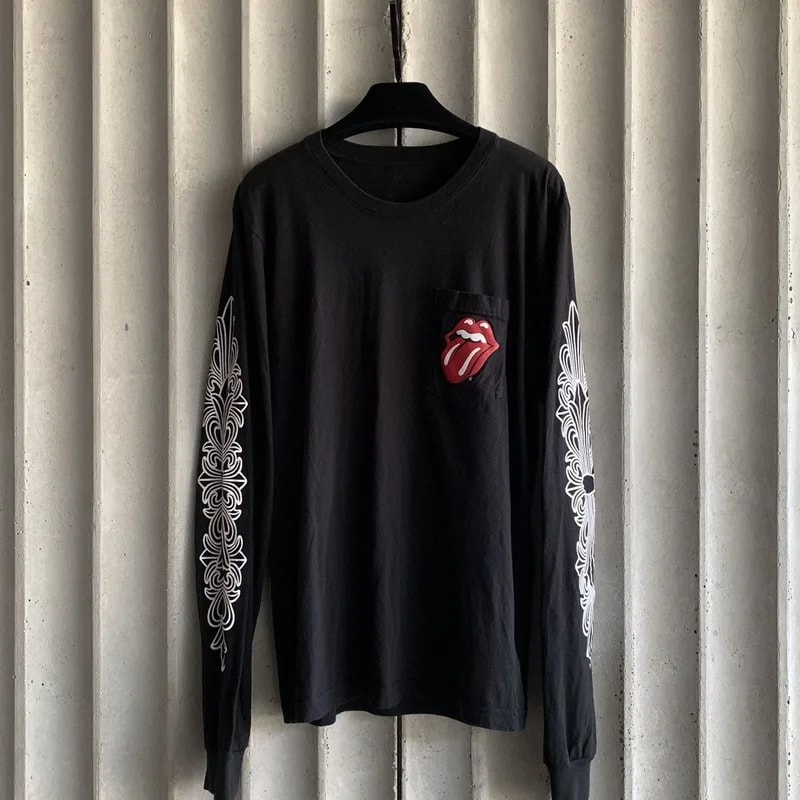 Chrome Hearts — Hearts Long TEE - Rolling Stones Horseshoe Logo — streetwear — resale